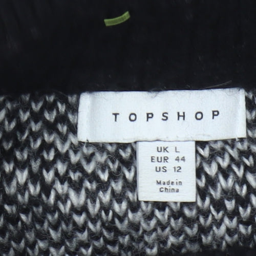 TOPSHOP Women's Black Pullover Jumper, Size L