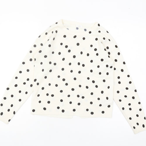 Next Girls Ivory Polka Dot Pullover Jumper - Size 10 Years