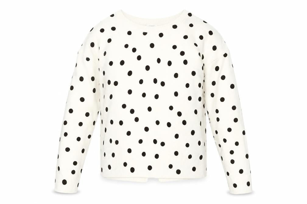 Front view of Next girls’ ivory polka dot jumper -, size 10, years