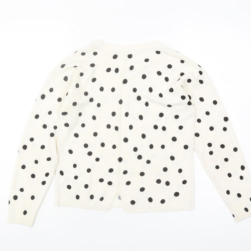 Next Girls Ivory Polka Dot Pullover Jumper - Size 10 Years