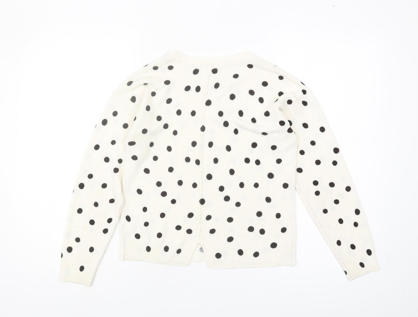 Next Girls Ivory Polka Dot Pullover Jumper - Size 10 Years