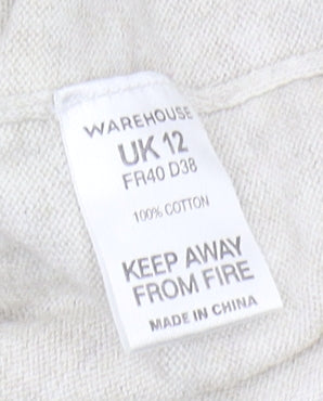 Warehouse Women's Beige Sequin Cardigan Size 12