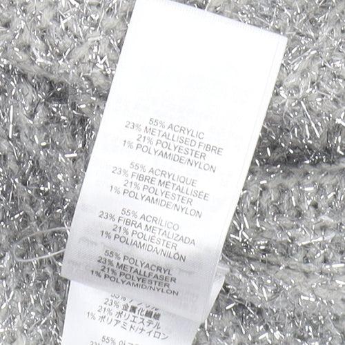 Lipsy Women's Silver Roll Neck Jumper Size 8