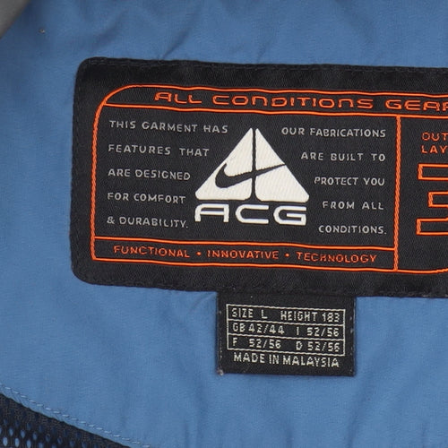 Nike Men's Blue Windbreaker Jacket L