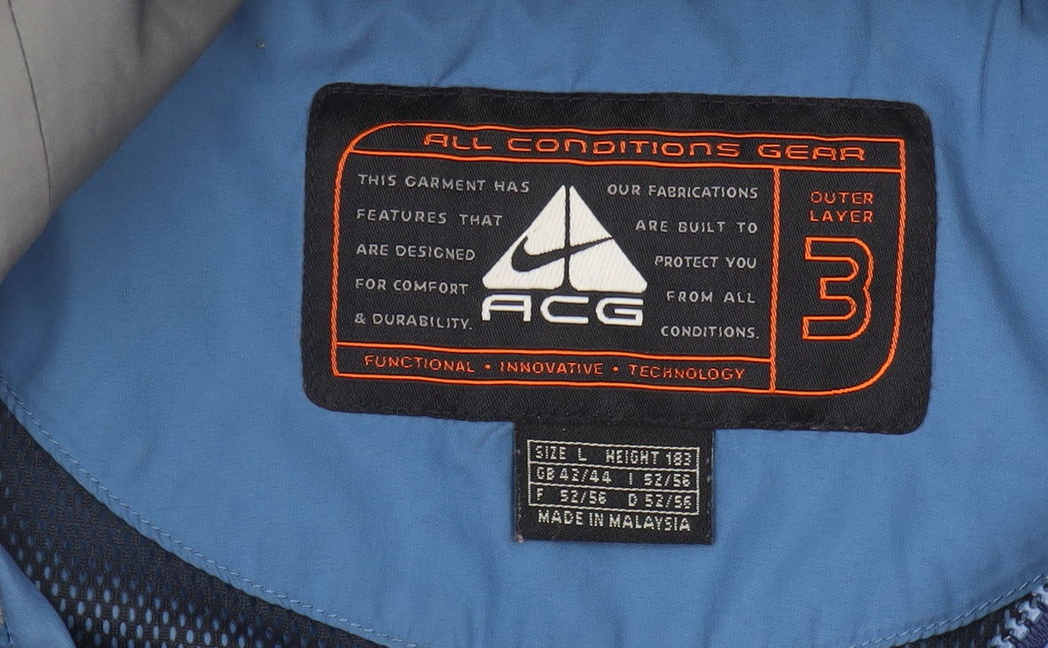 Nike Men's Blue Windbreaker Jacket L