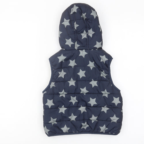 Boys Blue Hooded Star Puffer Jacket 4-5 Years, Polyester, Casual