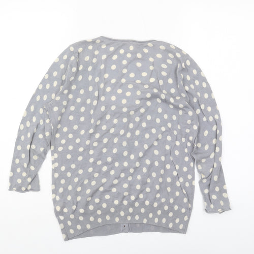 White Stuff Women's Grey Polka Dot Cardigan Size 12