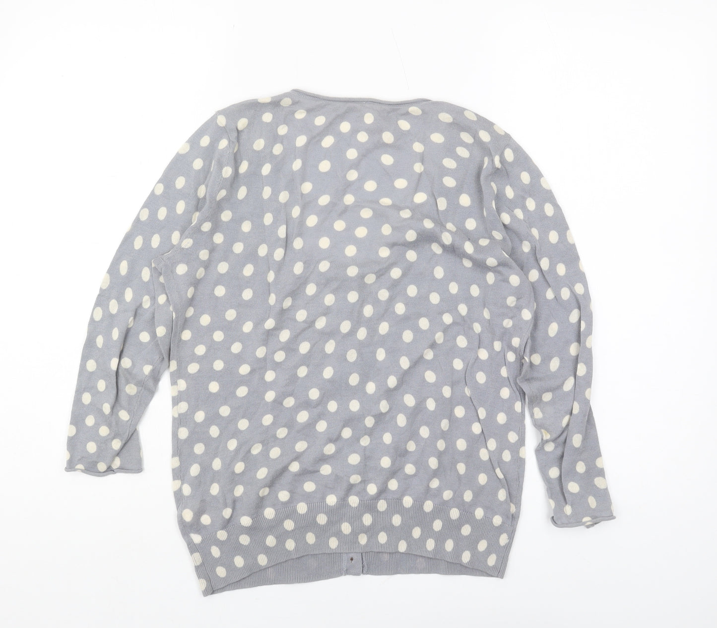 White Stuff Women's Grey Polka Dot Cardigan Size 12