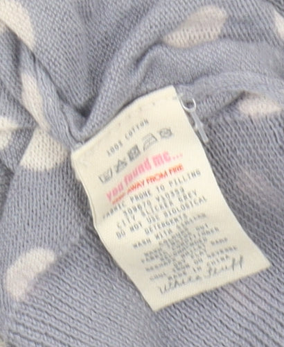 White Stuff Women's Grey Polka Dot Cardigan Size 12
