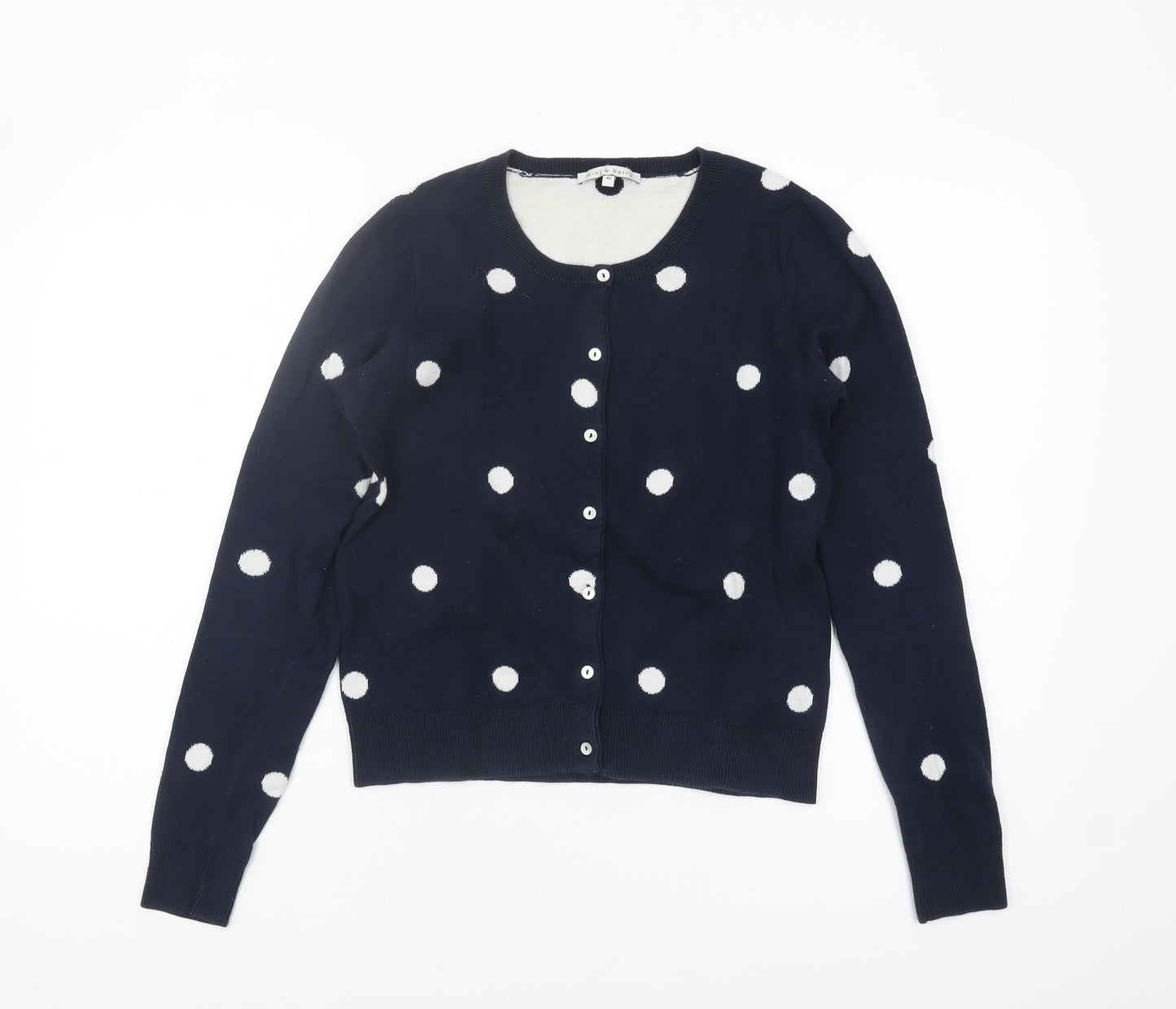 Mint & Berry Women's Blue Polka Dot Cardigan XS
