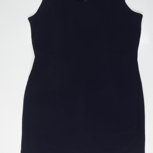 Maya Brooke Women's Black 18 Sleeveless Lace Dress
