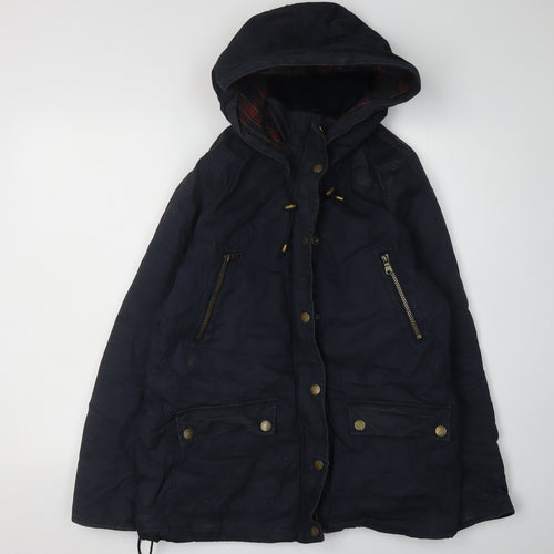 L.O.G.G. Women's Blue Parka Jacket Size 10 Hooded