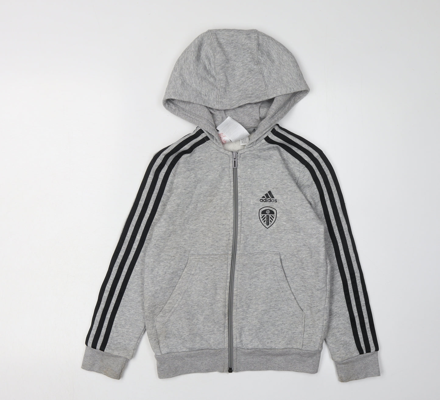 Adidas Boys Grey Full Zip Hoodie 7-8 Years