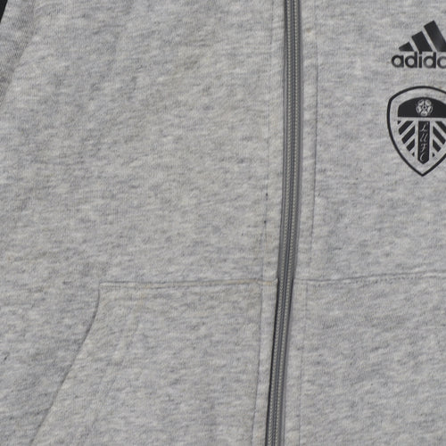 Adidas Boys Grey Full Zip Hoodie 7-8 Years