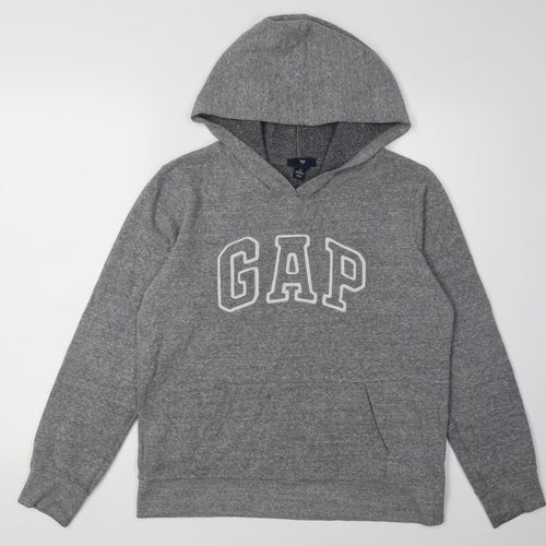 Gap Women's Grey Pullover Hoodie S - Logo, Casual, Comfy