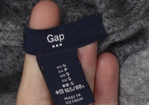 Gap Women's Grey Pullover Hoodie S - Logo, Casual, Comfy