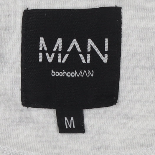 boohooMAN Men's Grey Full Zip Hoodie M