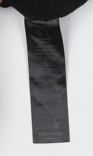 Collusion Unisex Black T-Shirt XL Graphic Short Sleeve