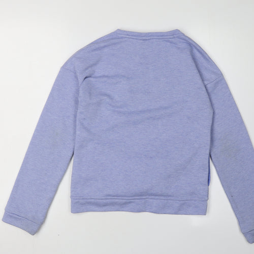 Nike Girls Blue Sweatshirt, Logo Accent, 12-13 Years