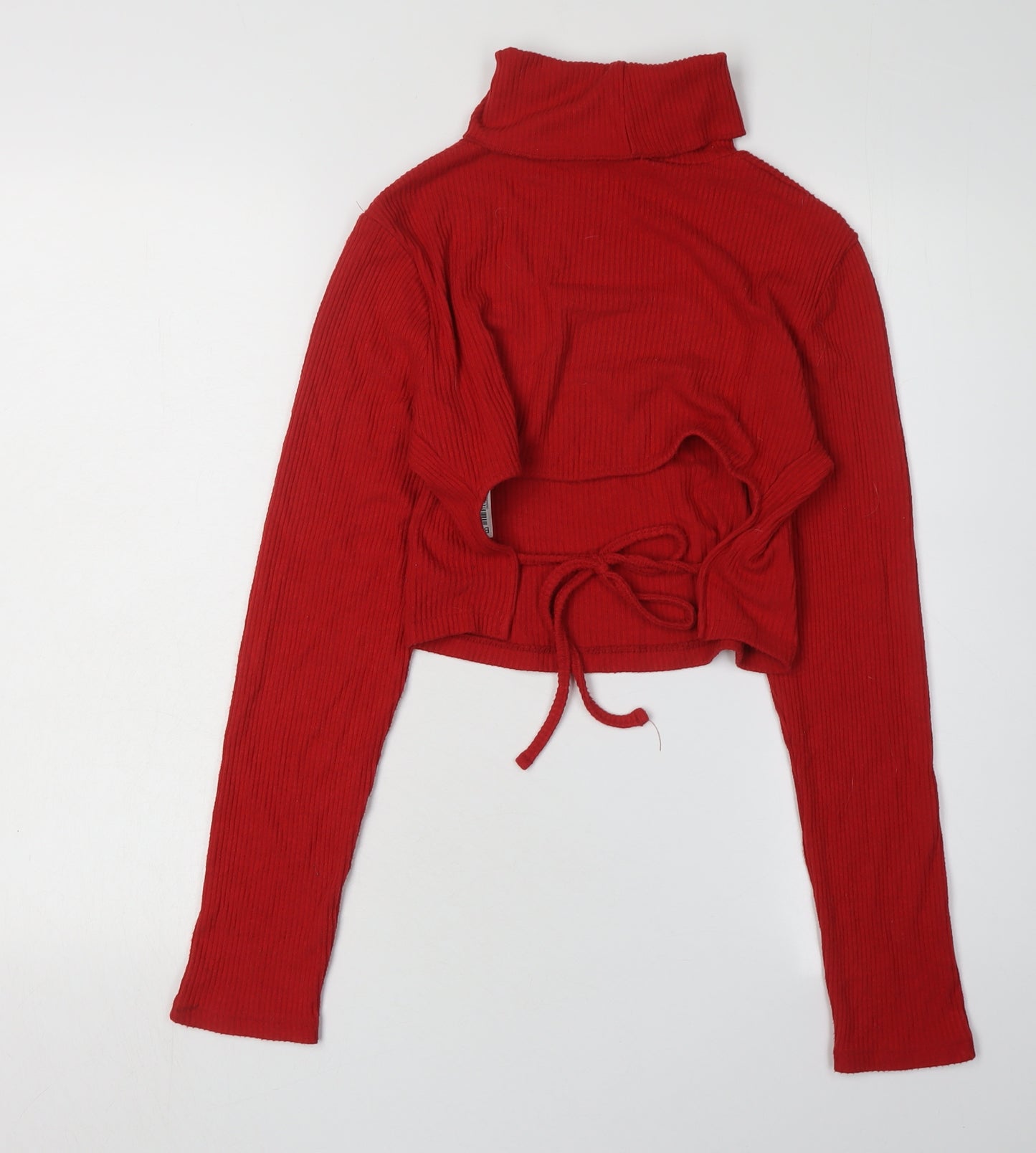 Bershka Women's Red Roll Neck Knit Jumper L