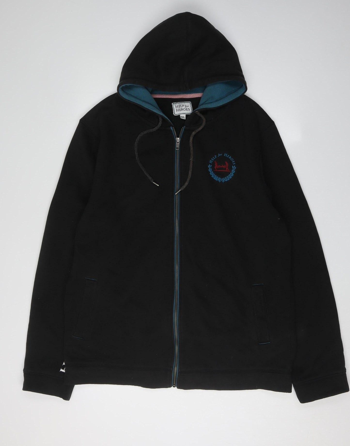 Help for Heroes Men's Black 2XL Full Zip Hoodie