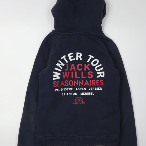 Jack Wills Women's Blue Full Zip Hoodie, Size 10