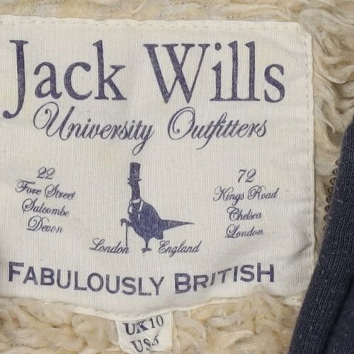 Jack Wills Women's Blue Full Zip Hoodie, Size 10