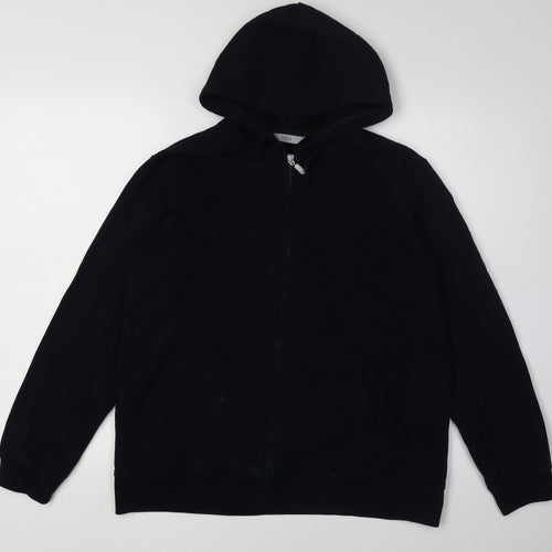 Marks and Spencer Women's Black Full Zip Hoodie Size 16