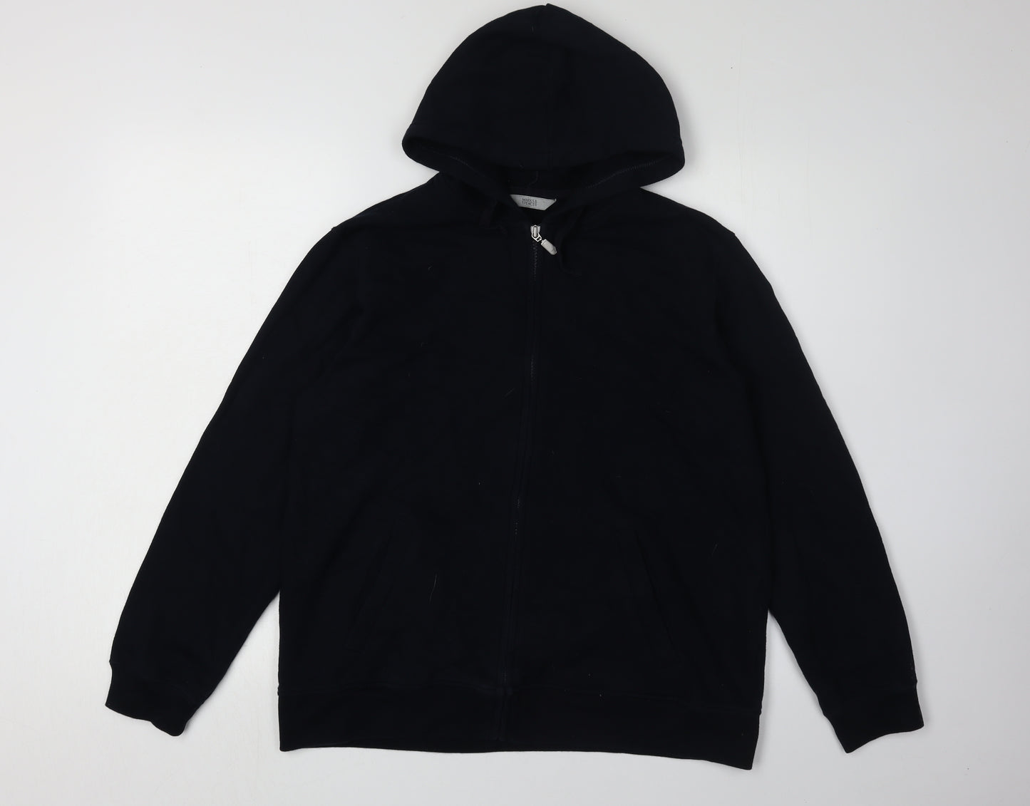 Marks and Spencer Women's Black Full Zip Hoodie Size 16