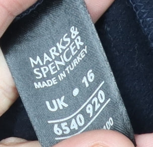 Marks and Spencer Women's Black Full Zip Hoodie Size 16