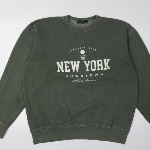 PrettyLittleThing Women's Green Pullover Sweatshirt L