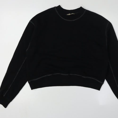 Pull&Bear Black Women's Sweatshirt Size 10 Cotton Blend