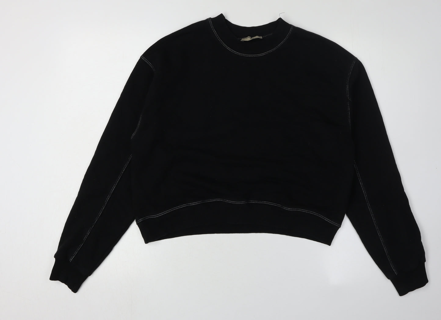 Pull&Bear Black Women's Sweatshirt Size 10 Cotton Blend