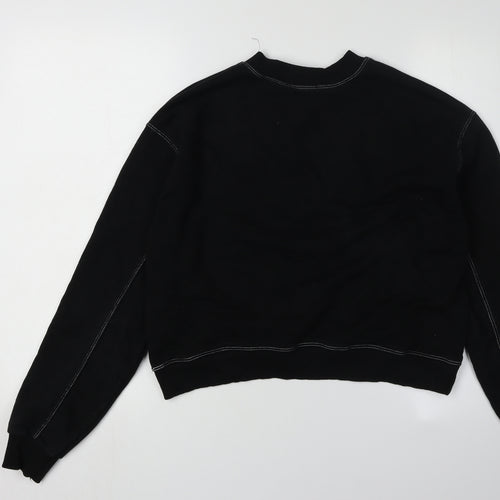 Pull&Bear Black Women's Sweatshirt Size 10 Cotton Blend