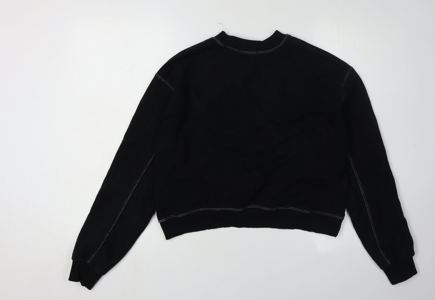 Pull&Bear Black Women's Sweatshirt Size 10 Cotton Blend