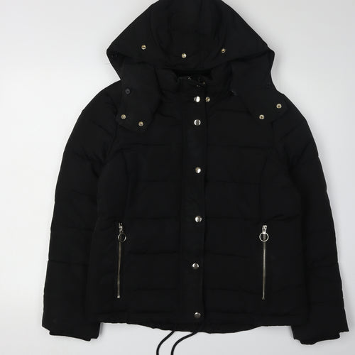 Topshop Women's Black Puffer Jacket Size 12