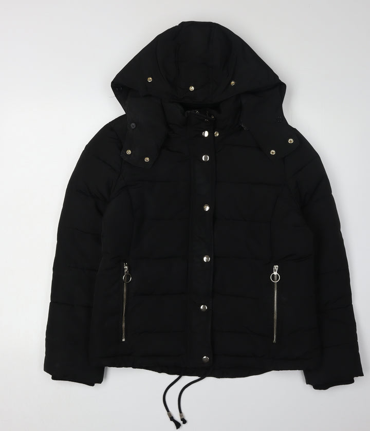 Topshop Women's Black Puffer Jacket Size 12