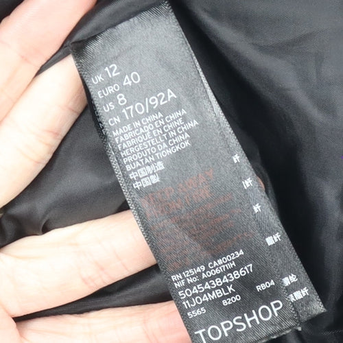 Topshop Women's Black Puffer Jacket Size 12