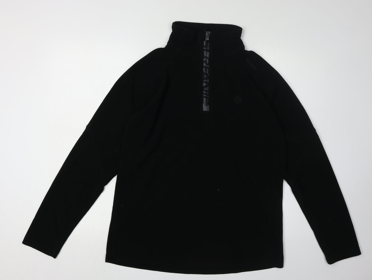 Surfanic Men's Black 1/4 Zip Fleece Sweatshirt M