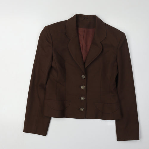 BHS Women's Brown Wool Suit Jacket Size 10