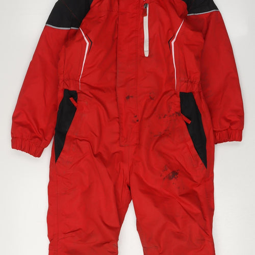 No Fear Boys Red Ski Snowsuit 5-6 Years Waterproof Insulated