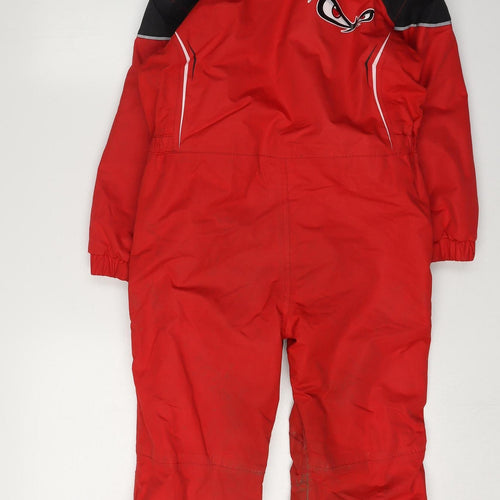 No Fear Boys Red Ski Snowsuit 5-6 Years Waterproof Insulated