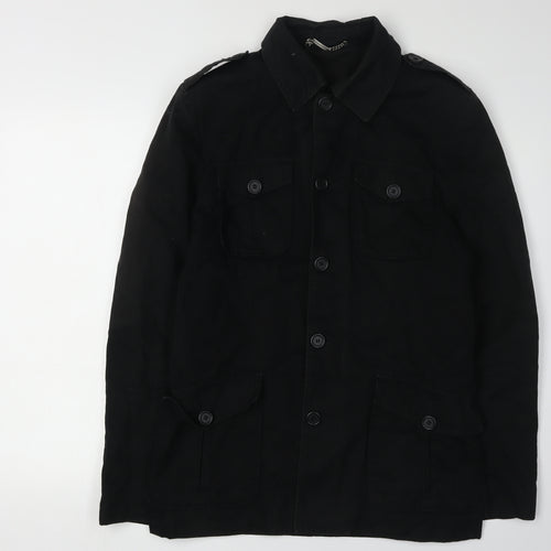 River Island Men's Black Military Jacket S