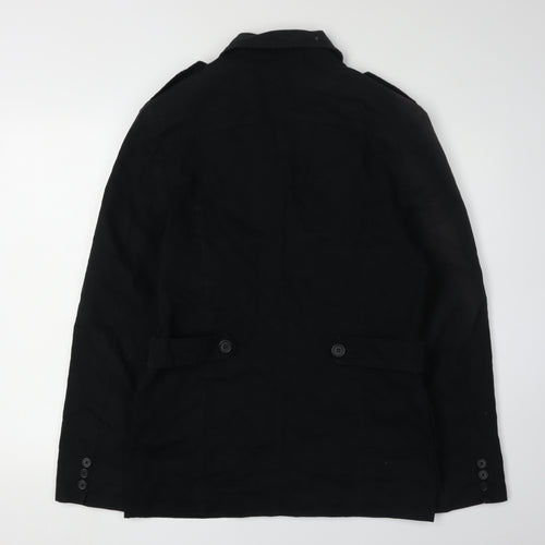 River Island Men's Black Military Jacket S