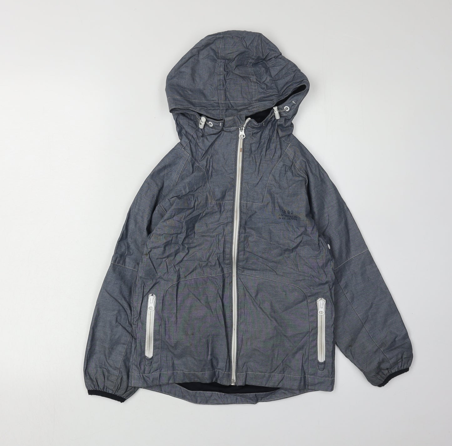 Next Boys Grey Basic Jacket 6 Years Zipped Pockets