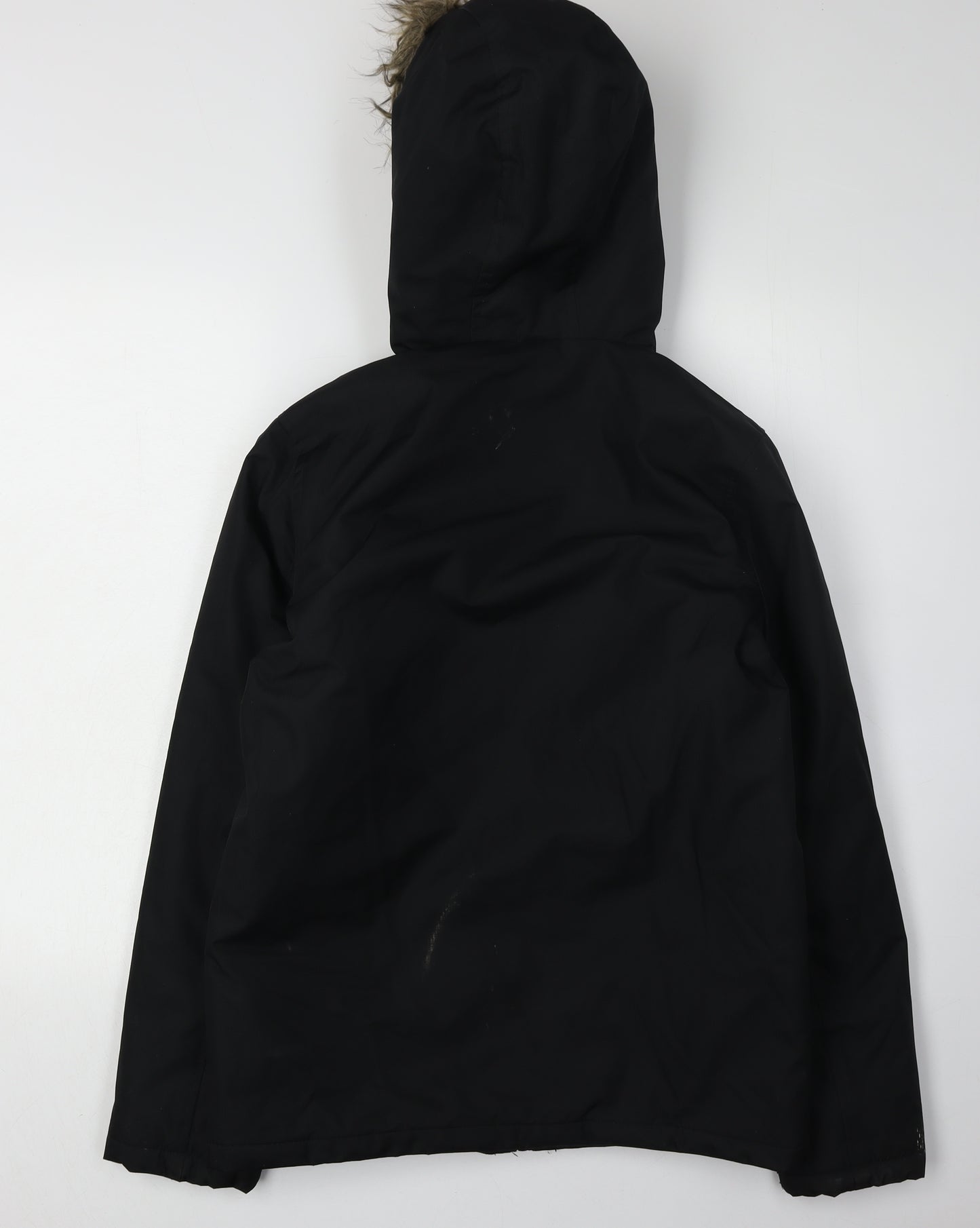 Kangaroo Poo Boys Black Parka Coat 13 Years Hooded Lined