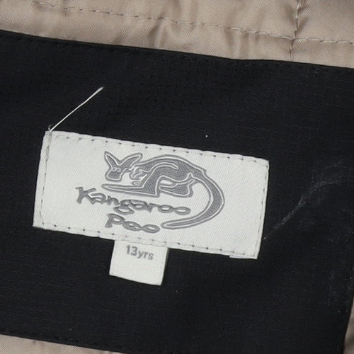 Kangaroo Poo Boys Black Parka Coat 13 Years Hooded Lined