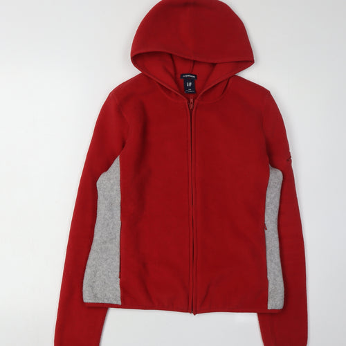 GAP Women's Red Fleece Hoodie Jacket Size S