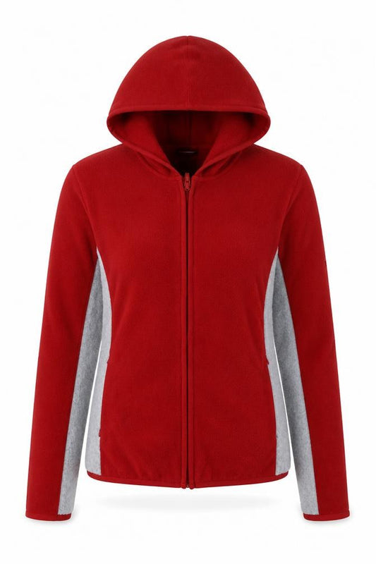 Front view of Gap Women's Red Fleece Hoodie Jacket, size S