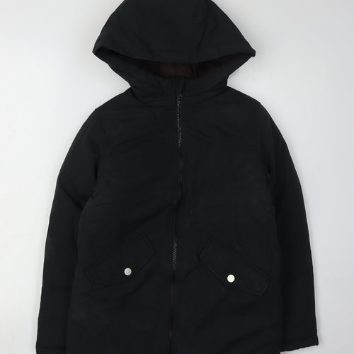 Jack & Jones Boys Black 11 Years Hooded Puffer Jacket